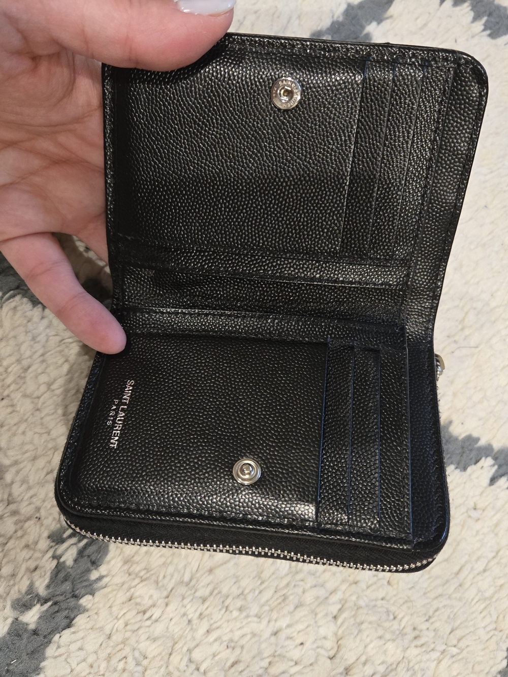 Yves Saint Laurent Black Quilted Leather Wallet - Picture 2 of 7
